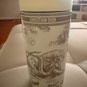 Dior Cream and Gray Toile Stainless Travel Bottle